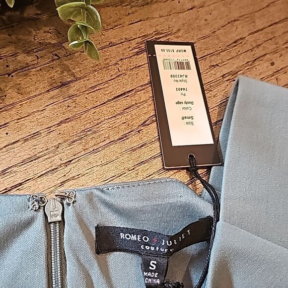 Sage green romper size S Romeo +Juliet Couture NWT - Picture 4 of 10